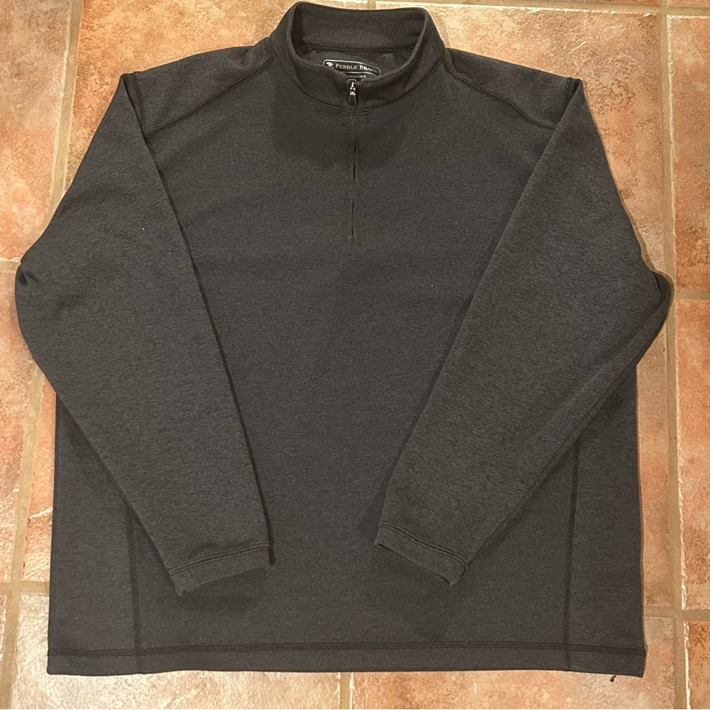 Pebble Beach 1/4 Zip Mock Turtleneck Gray Pullover Golf Shirt Men's Size XLarge